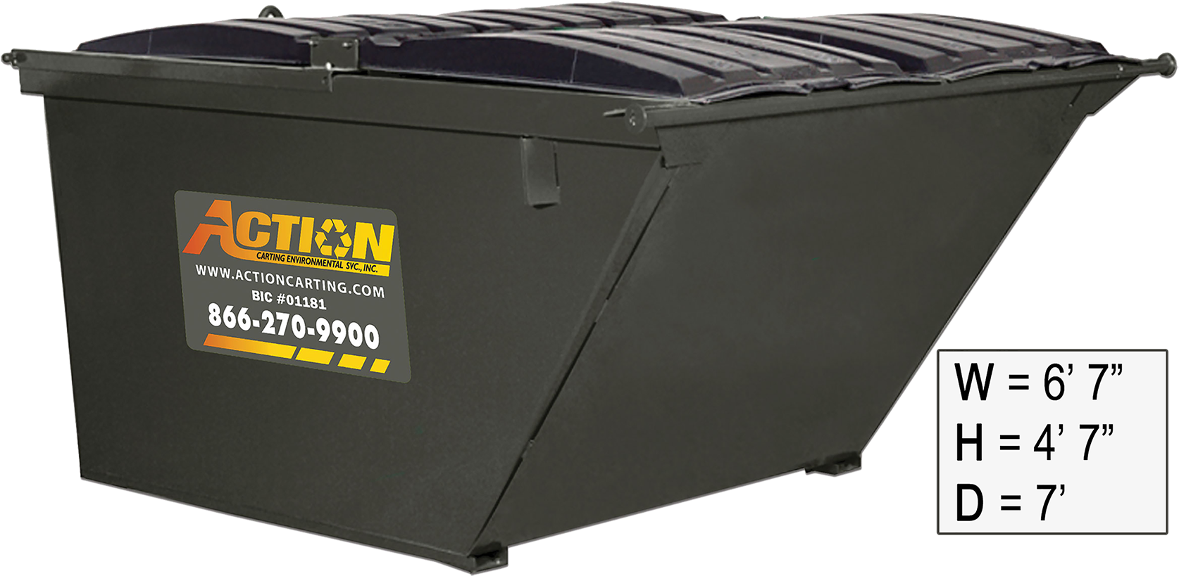 4 Yard Container - Intermodal Container (2000x857), Png Download