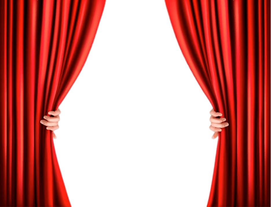Download Open Red Stage Curtains With Tie Backs Transparent