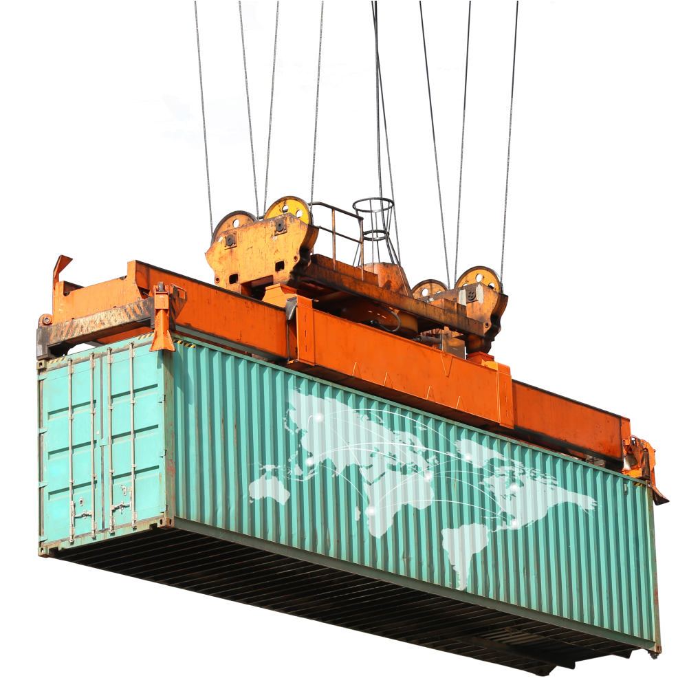 Moving Containers Through Multiple Ports & Ramps - Container Crane Png (1024x1017), Png Download