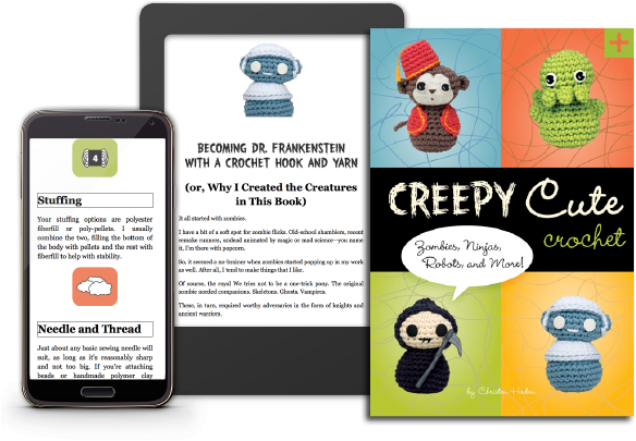 Creepy Cute Crochet - Creepy Cute Crochet: Zombies, Ninjas, Robots, And More! (590x409), Png Download