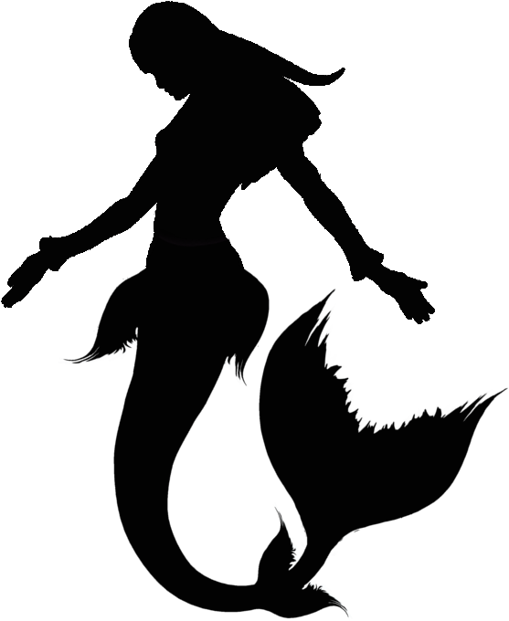 Ariel Silhouette Mermaid Drawing Clip Art - Mermaid Silhouette Clipart No Background (714x842), Png Download