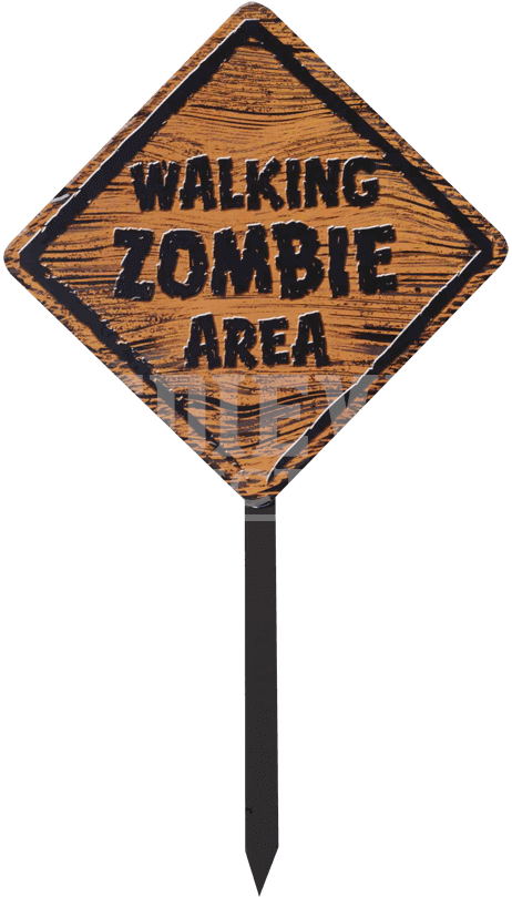 Zombie Warning Sign - Forum Novelties Zombie Warning Sign Prop 66657 (850x850), Png Download