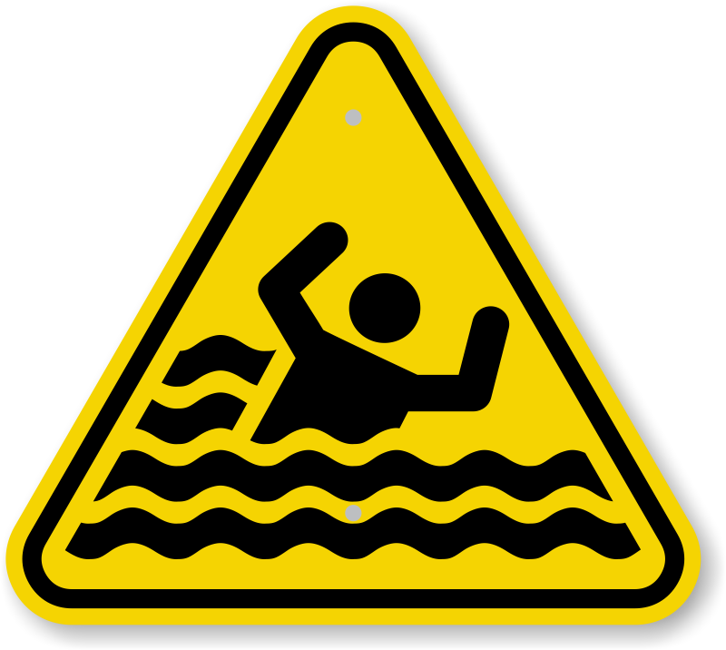 Iso Beware Of Drowning Symbol Warning Sign - Warning Symbols (800x716), Png Download