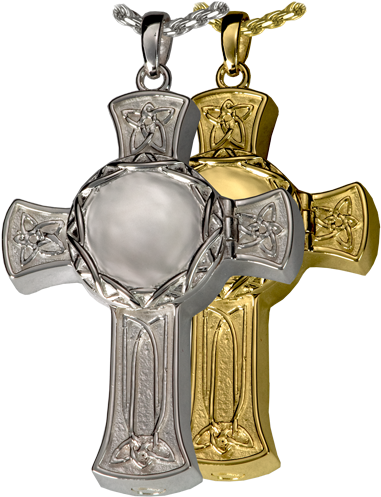 Celtic Cross Photo Locket - Silver Cremation Jewelry: Celtic Cross Photo Locket (500x500), Png Download