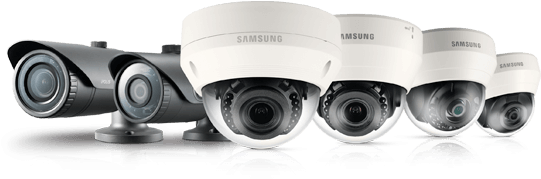 Dome And Bullet Camera (599x300), Png Download