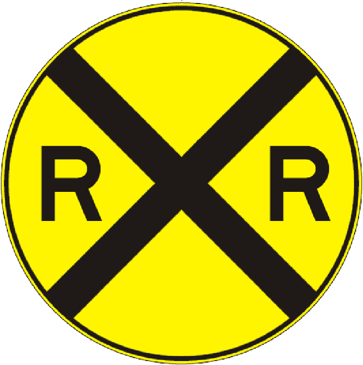 Railroad Crossing Sign (737x740), Png Download