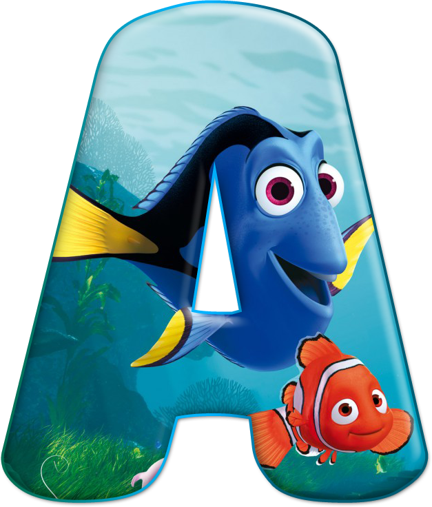Alfabeto Decorativo Nemo Png - Alfabeto Procurando Nemo (627x736), Png Download