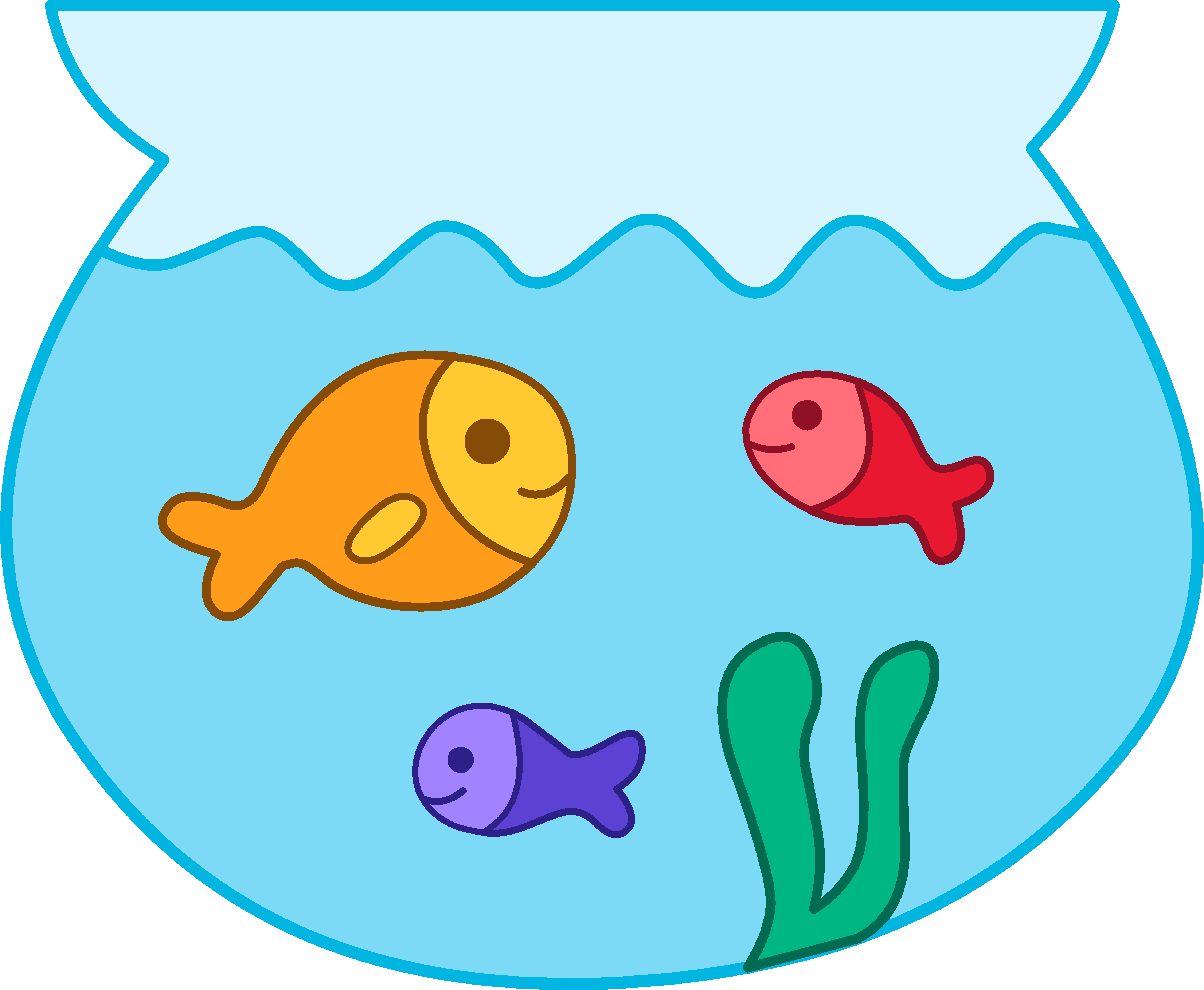 Tropical Fish Clipart Pet Fish - Fish In A Bowl Clipart (5712x4699), Png Download