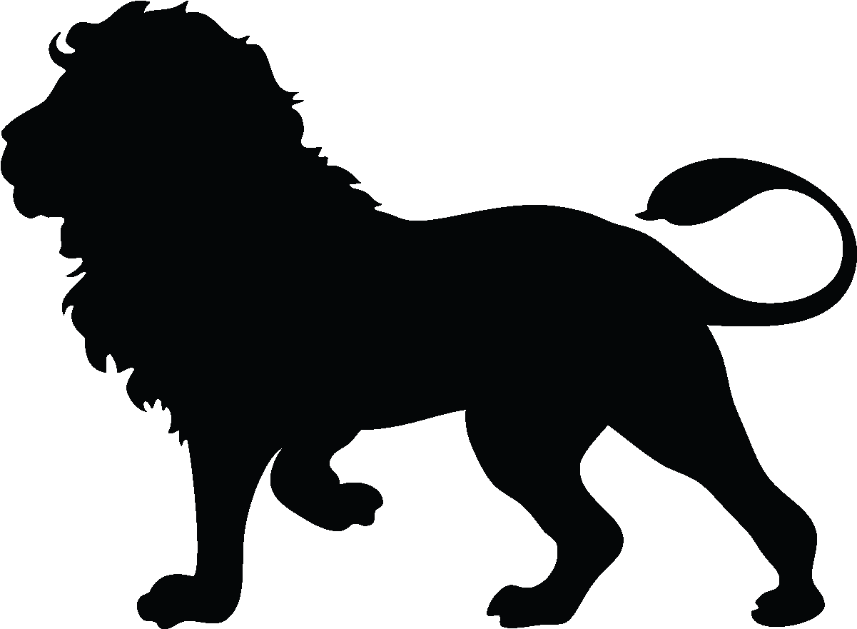 Sticker Silhouette Lion Majestueux - Lion Silhouette Transparent (1200x1200), Png Download