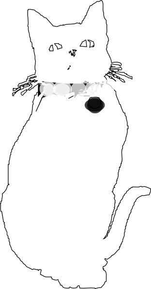Cat Silhouette Whiskers Outline Clip Art - Clip Art (312x595), Png Download