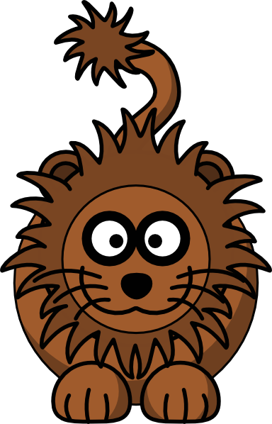 Free Vector Cartoon Lion Clip Art - Cartoon Lion Clipart (384x598), Png Download