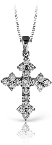 Zeghani Diamond Cross Pendant - Cross Necklace (600x600), Png Download