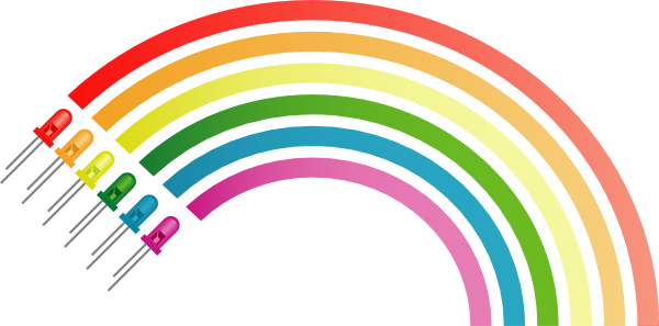 Free Vector Rainbow From Light Emitting Diodes Clip - Ce Culori Are Curcubeul (600x297), Png Download
