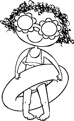 Clipart Transparent Stock Free Pages Of Star Glasses - Desenho De Menina De Biquini (600x470), Png Download