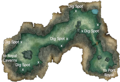 Wicket Dig Spots - Thieves Den On Tortuga (436x331), Png Download