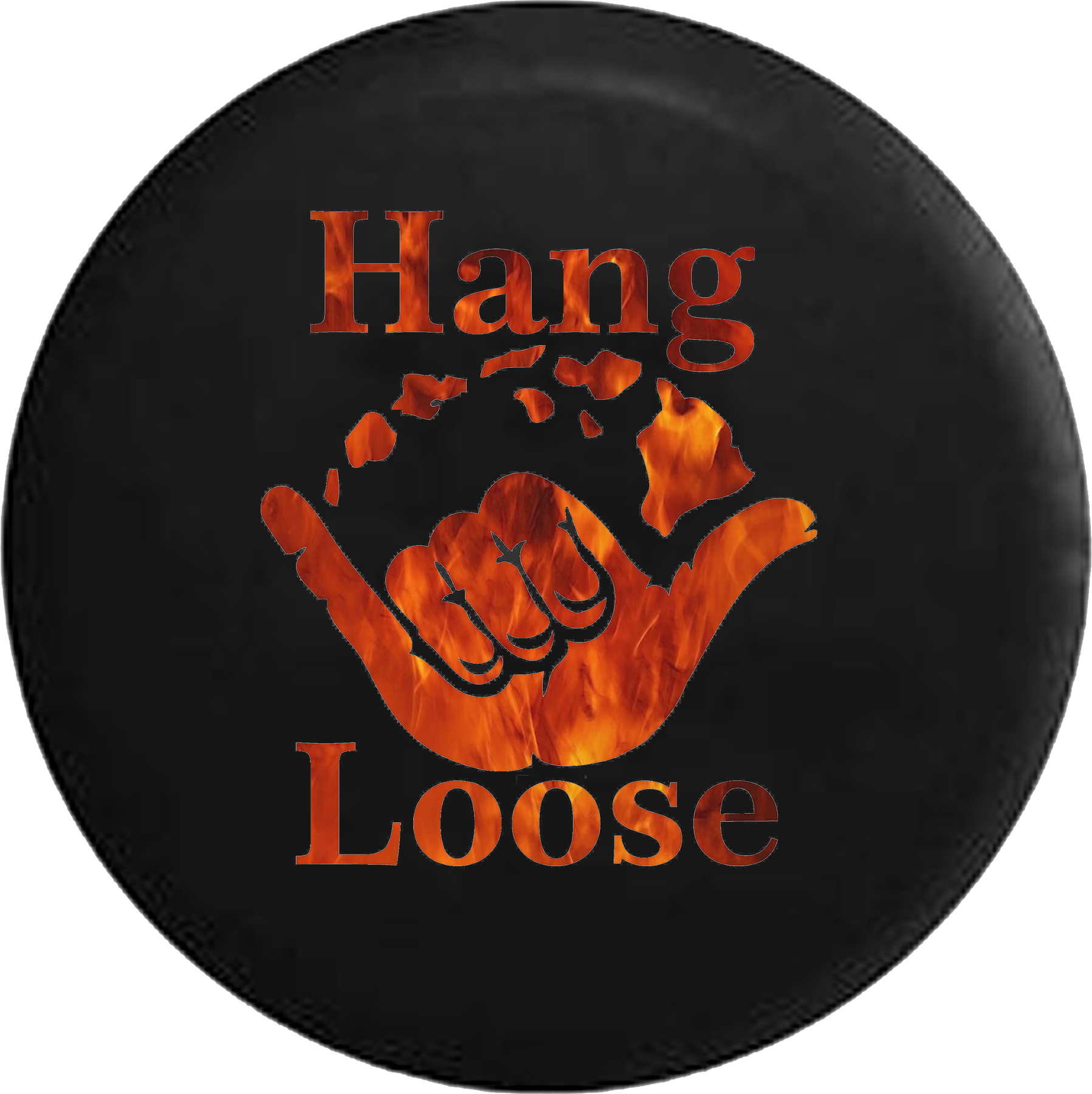 Hang Loose Hawaiian Islands Flames - Circle (1797x1800), Png Download