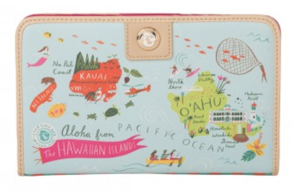Destination Map Snap Wallet - Map Tote (hawaiian Islands) (1000x1500), Png Download