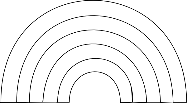 Black And White Rainbow Clip Art At Clipartimage - Clip Art (600x331), Png Download