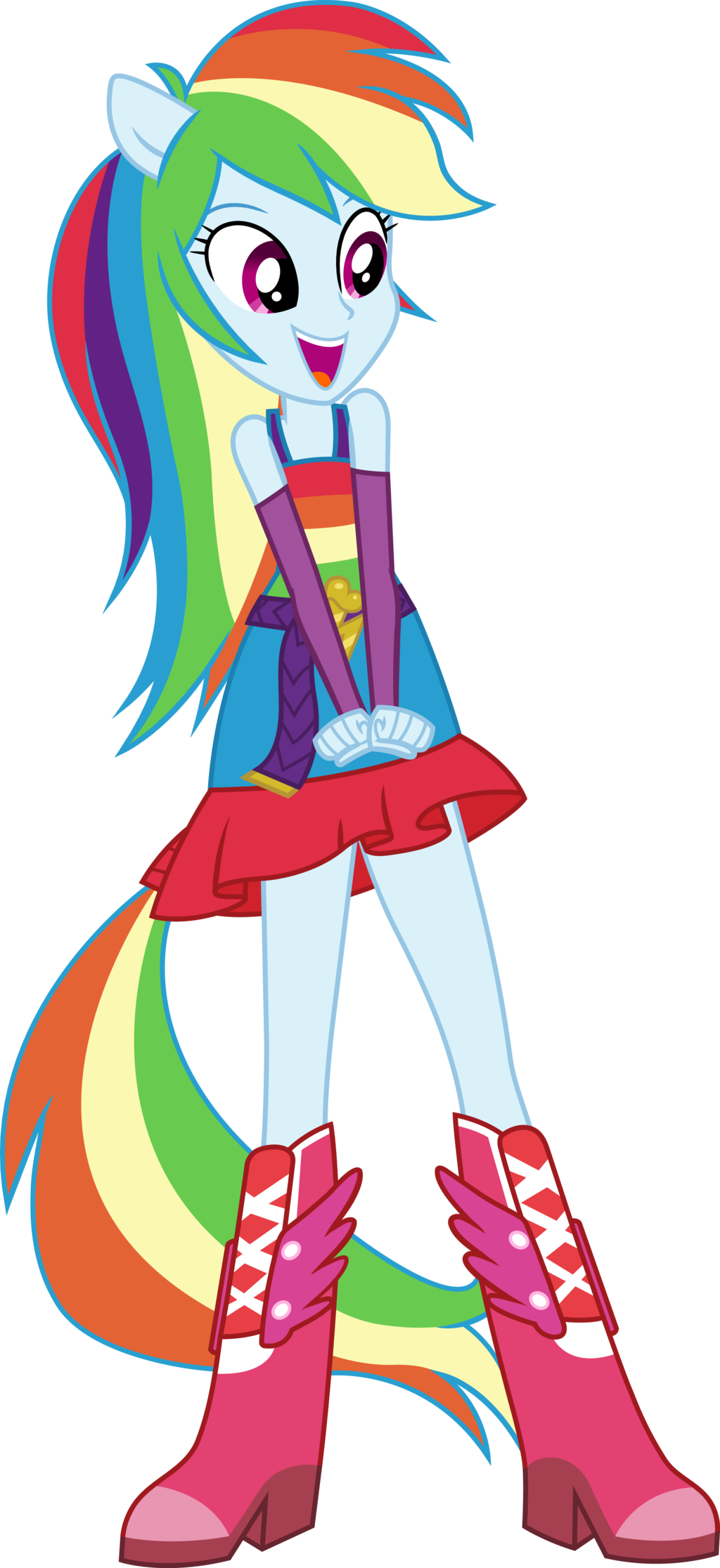 Rainbow Dash Dance Vector Update V2 By Icantunloveyou-d6tal9k - Rainbow Dash Equestria Girl Dress (1024x2231), Png Download