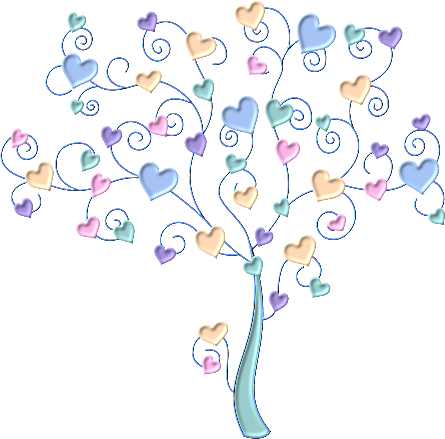 Corazones De Colores Png For Kids - Arboles Animados De Colores (1590x1542), Png Download