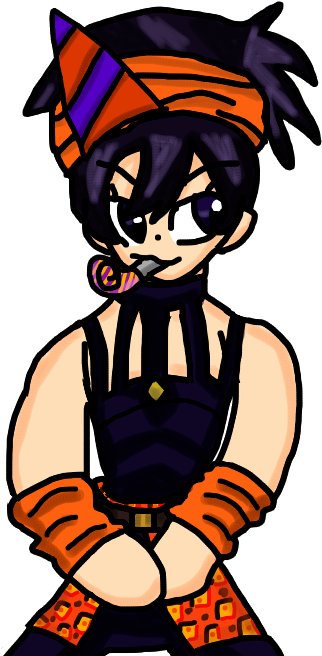 Narancia Ghirga With A Party Hat And Party Blower For - Cartoon (375x699), Png Download
