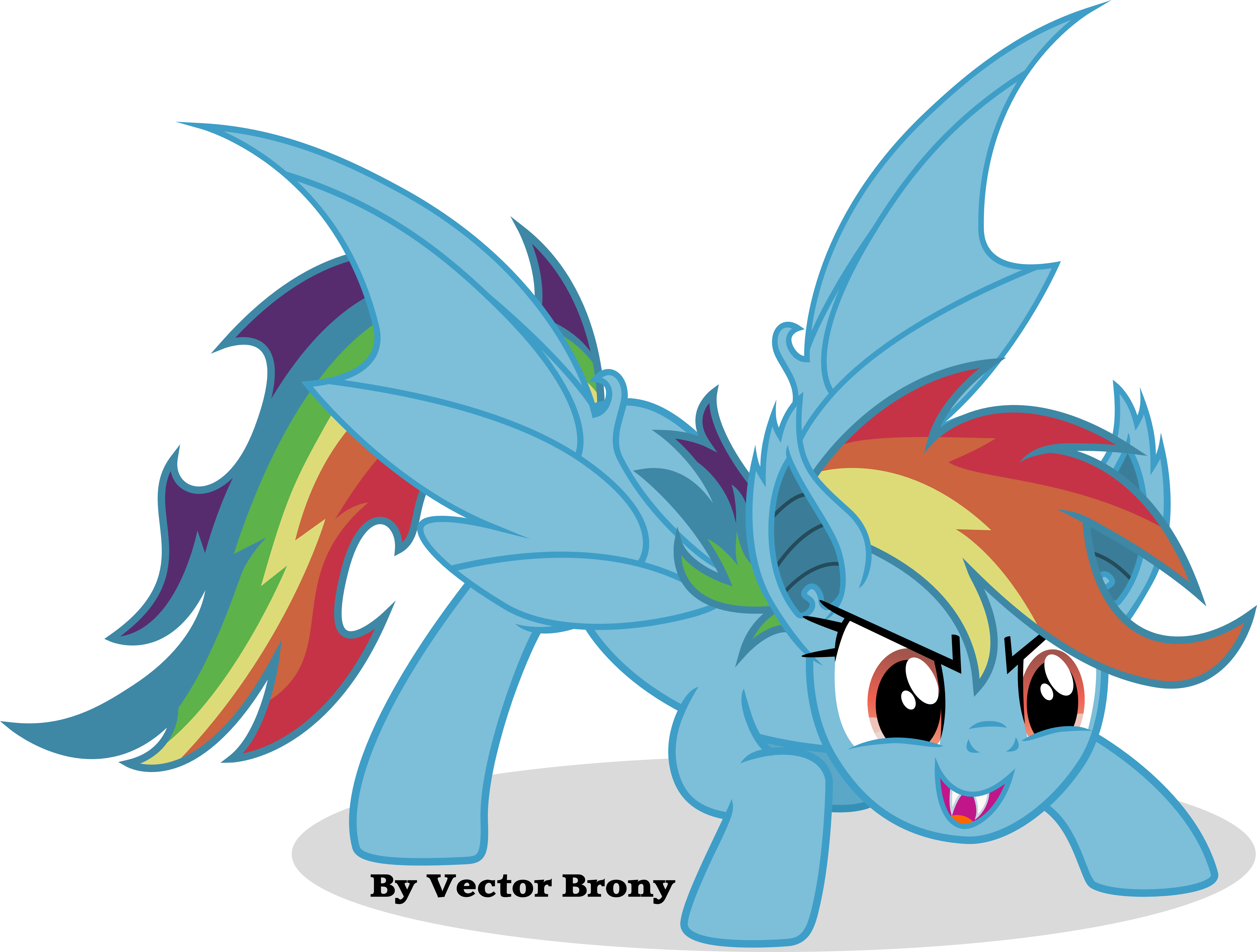 Rainbow Bat By Vector-brony - Mlp Rainbow Dash Bat (5680x4301), Png Download