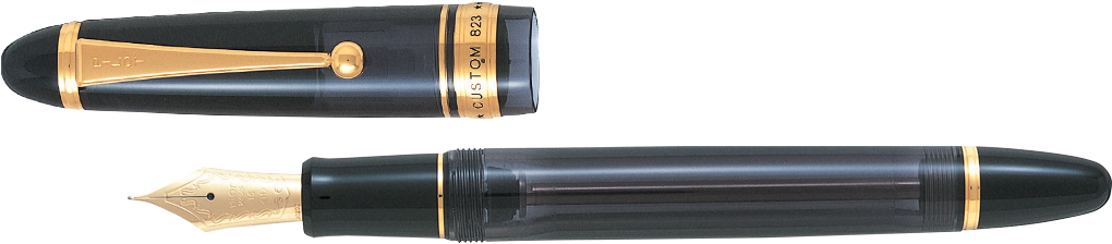 Custom 823 Fountain Pen - Pilot Fountain Pen Custom 823 Black Fine + Ink Gift (1020x242), Png Download