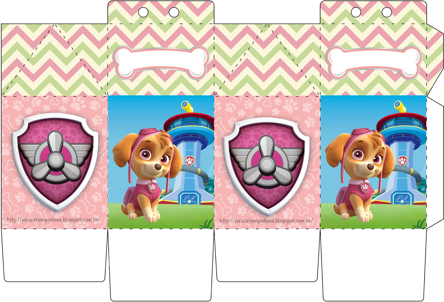 Paw Patrol Birthday, Paw Patrol Party, Candy Boxes, - Nickelodeon Paw Patrol Skye Pup & Badge Action (1600x1095), Png Download