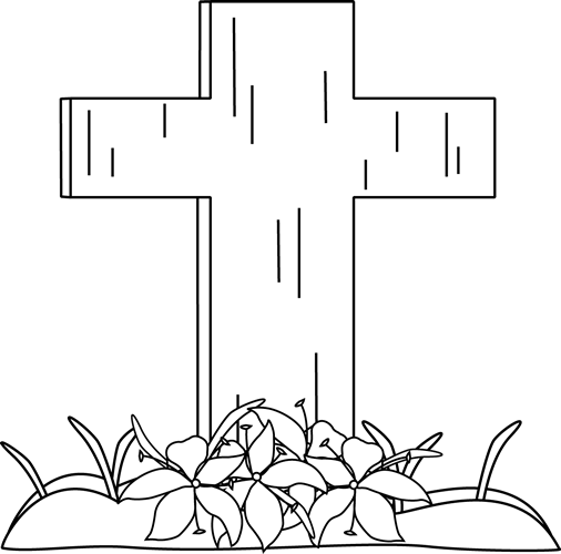 Cross Black And White Easter Cross Black And White - Clip Art (506x500), Png Download