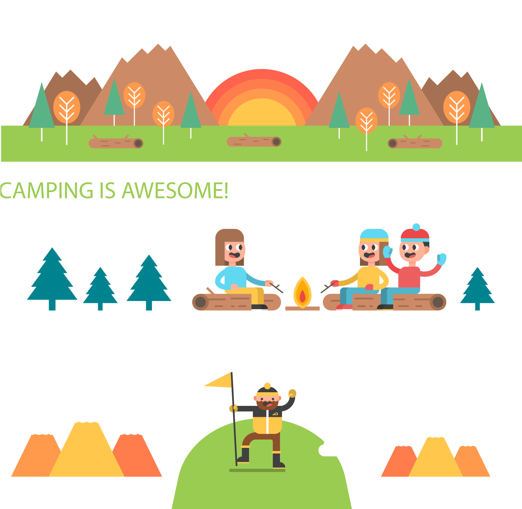Creative Camping Banner Vector Material 1800*1800 Transprent - Actividades Al Aire Libre Png (1800x1800), Png Download