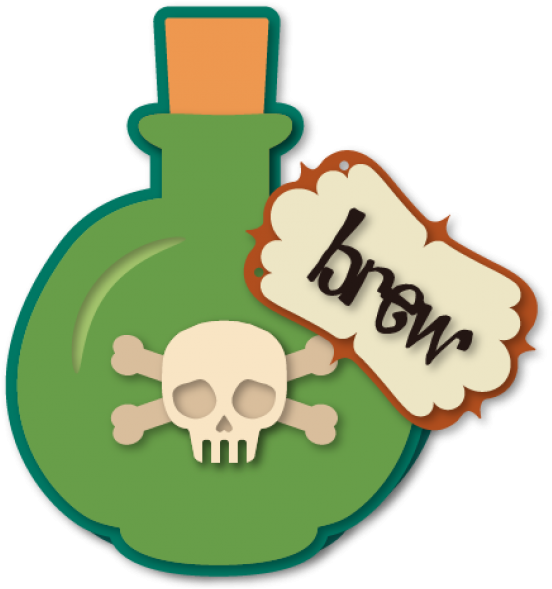 Potion Brew Bottle A6 Card - Skull (562x600), Png Download