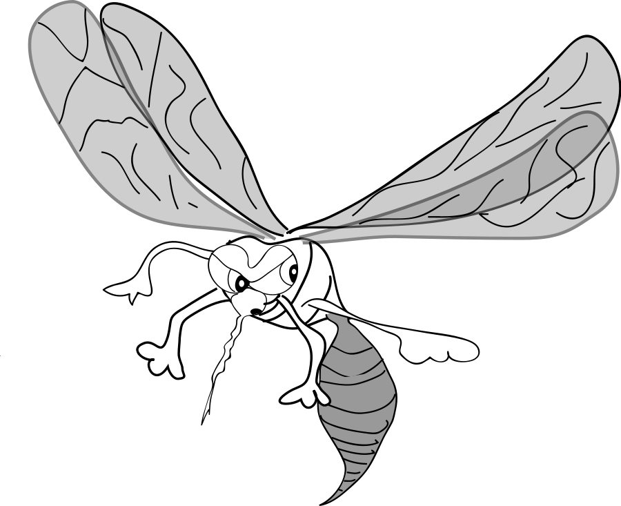 How To Set Use Freehand Mosquito Clipart (900x733), Png Download