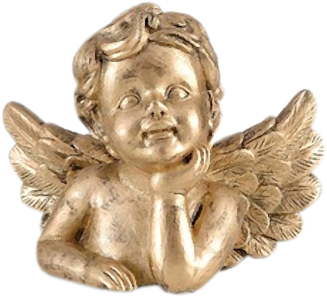 Little Angels Golden Statues - Statue (650x588), Png Download