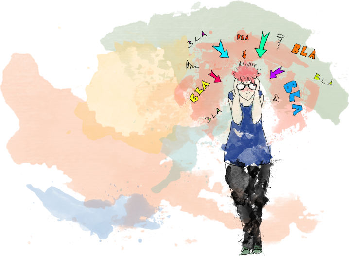 'overwhelmed' - Illustration (718x527), Png Download