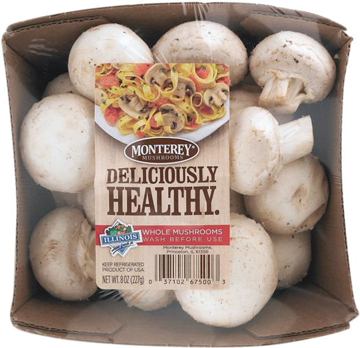 Monterey Whole Mushrooms - Monterey Mushrooms Organic Whole Mushrooms - 8 Oz Box (600x580), Png Download