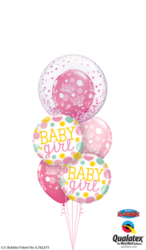 Baby Girl Pink Confetti Dots - Bubble Balloon Confetti Dots (300x514), Png Download