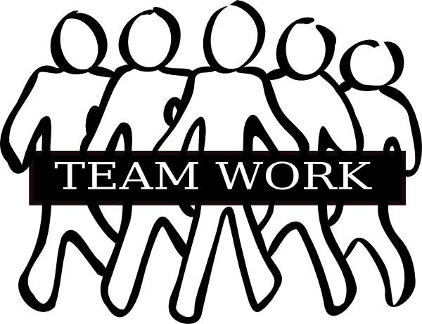 Teamwork Images Free Clipart - Team Black And White (600x462), Png Download