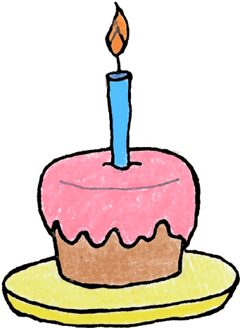 Confetti Clipart Birthday Cake - Cupcake Clip Art (350x475), Png Download