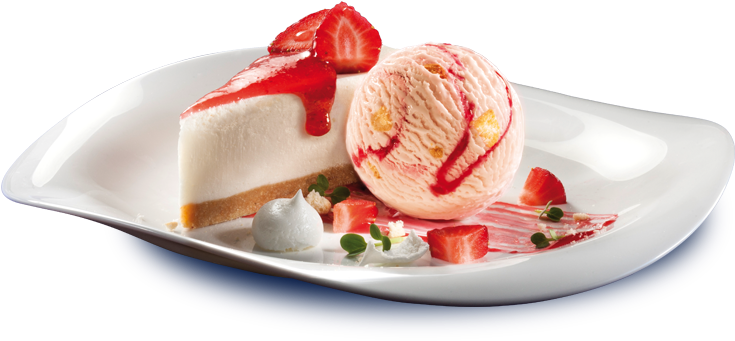 Strawberry Cheesecake Png Vector Library Download - Ice Cream Plate Png (992x376), Png Download
