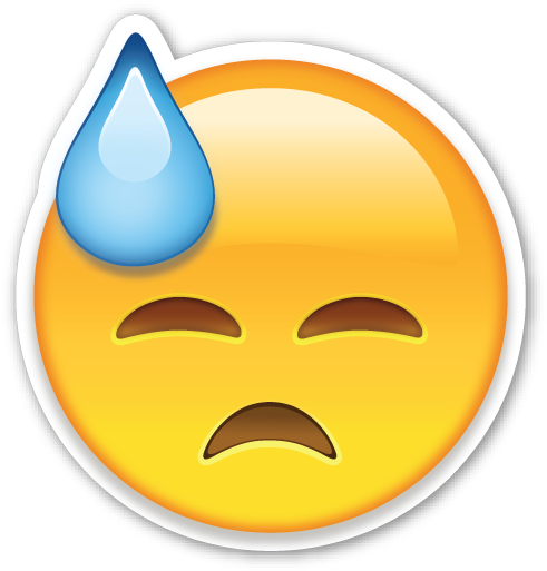 Face With Cold Sweat - Sweaty Face Emoji (502x526), Png Download