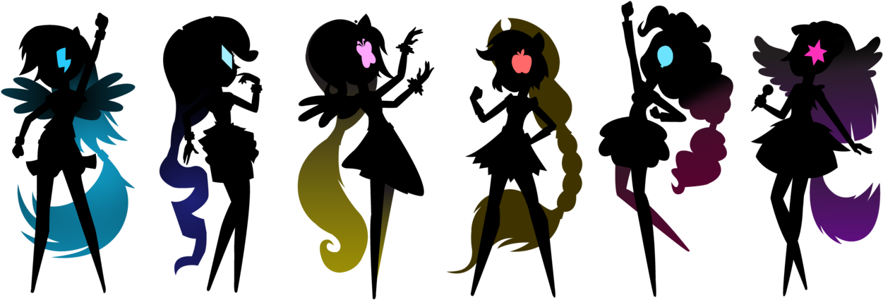 Magneticskye, Equestria Girls, Fluttershy, Lineless, - Mlp Base Rainbow Power Mane 6 (1280x515), Png Download
