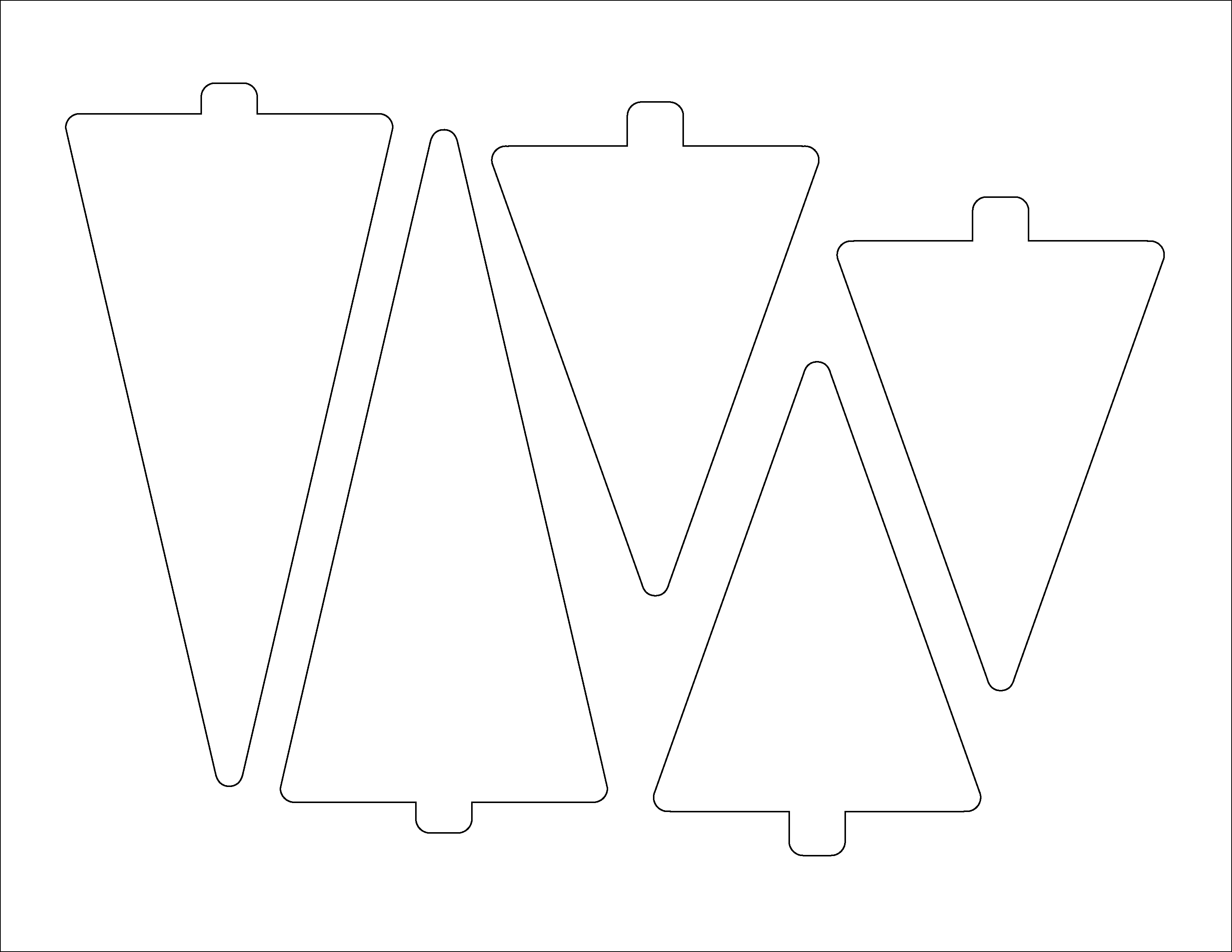 Download Christmas Tree Outline Template Line Art Full Size PNG 