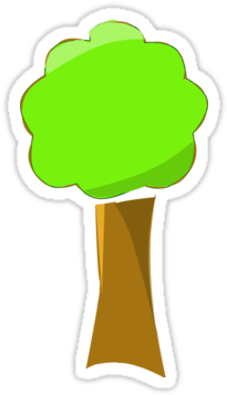 Naif Tree Transparent Background Stickers By Joannfineart - Openclipart (375x360), Png Download