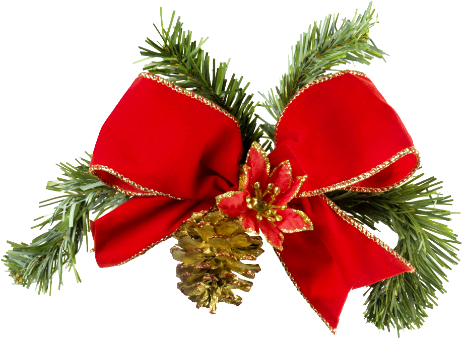 Golden Ribbon Christmas Bow Isolated - Christmas Ribbon Real (1024x768), Png Download