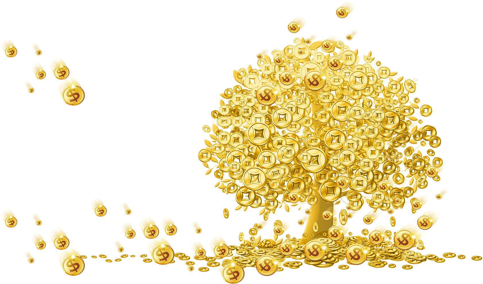 Gold Coins Png - Coins Png (1823x989), Png Download