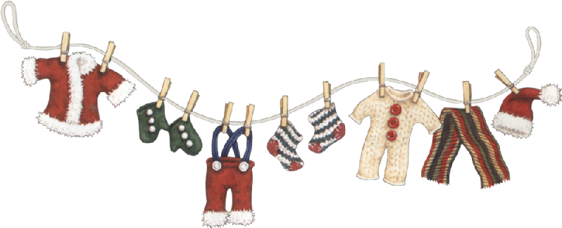 Son Más Adornos Para Tus Diseños De Navidad, En Png - ราว ตาก ผ้า การ์ตูน Png (823x369), Png Download