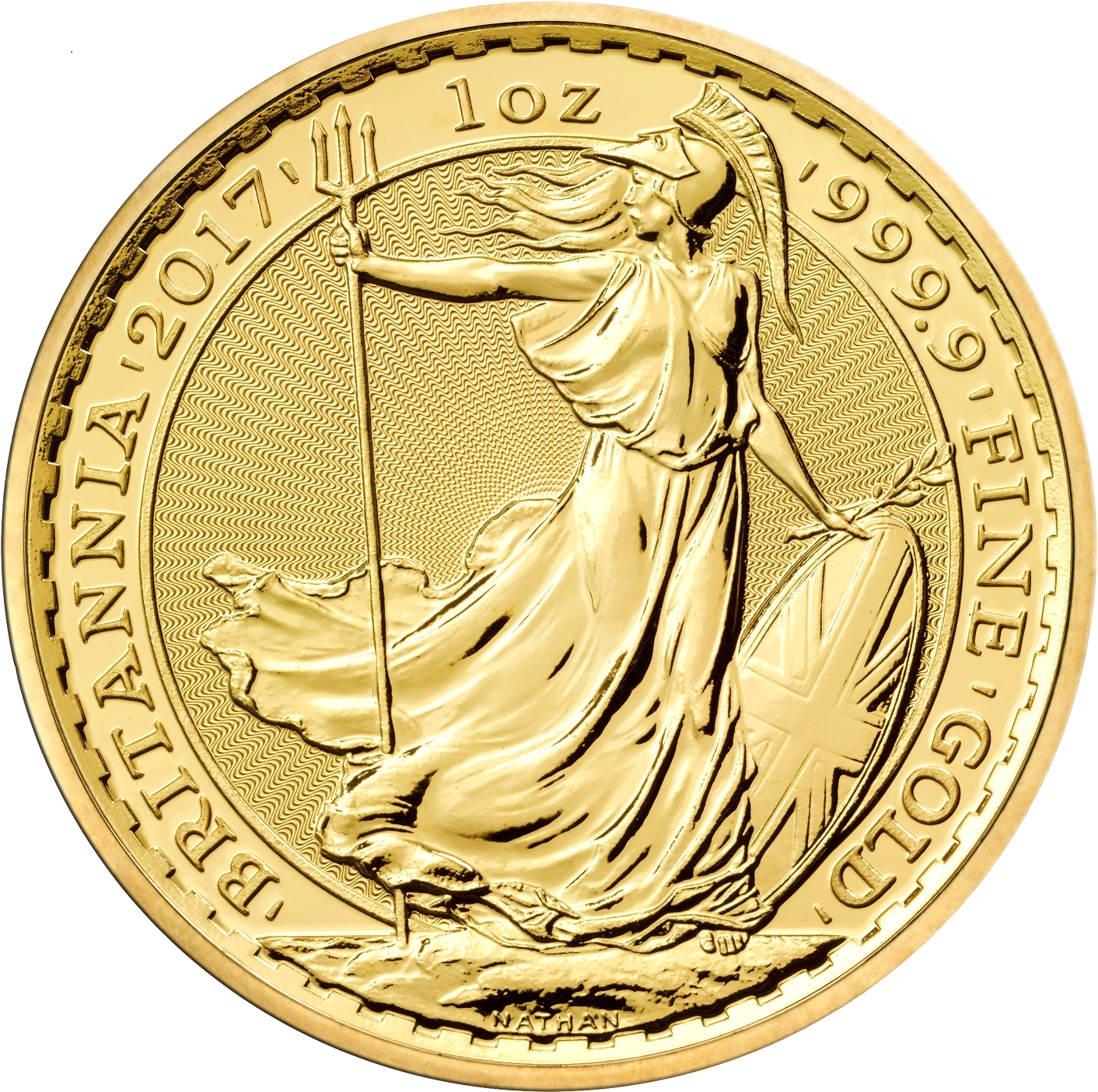 Britannia 1oz Gold Coin - Britannia Gold Coin 2017 (1500x1500), Png Download