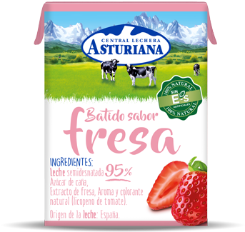 Batido De Fresa - Central Lechera Asturiana (342x450), Png Download
