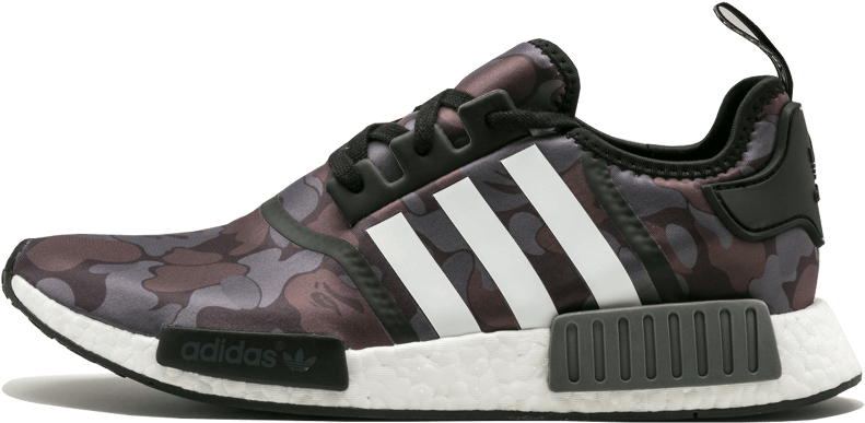 Bape X Adidas Nmd R1 Black Camo (1000x600), Png Download