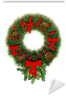 Fotomural Aureola Alrededor De Las Decoraciones De - Green Round Christmas Ornaments (400x400), Png Download